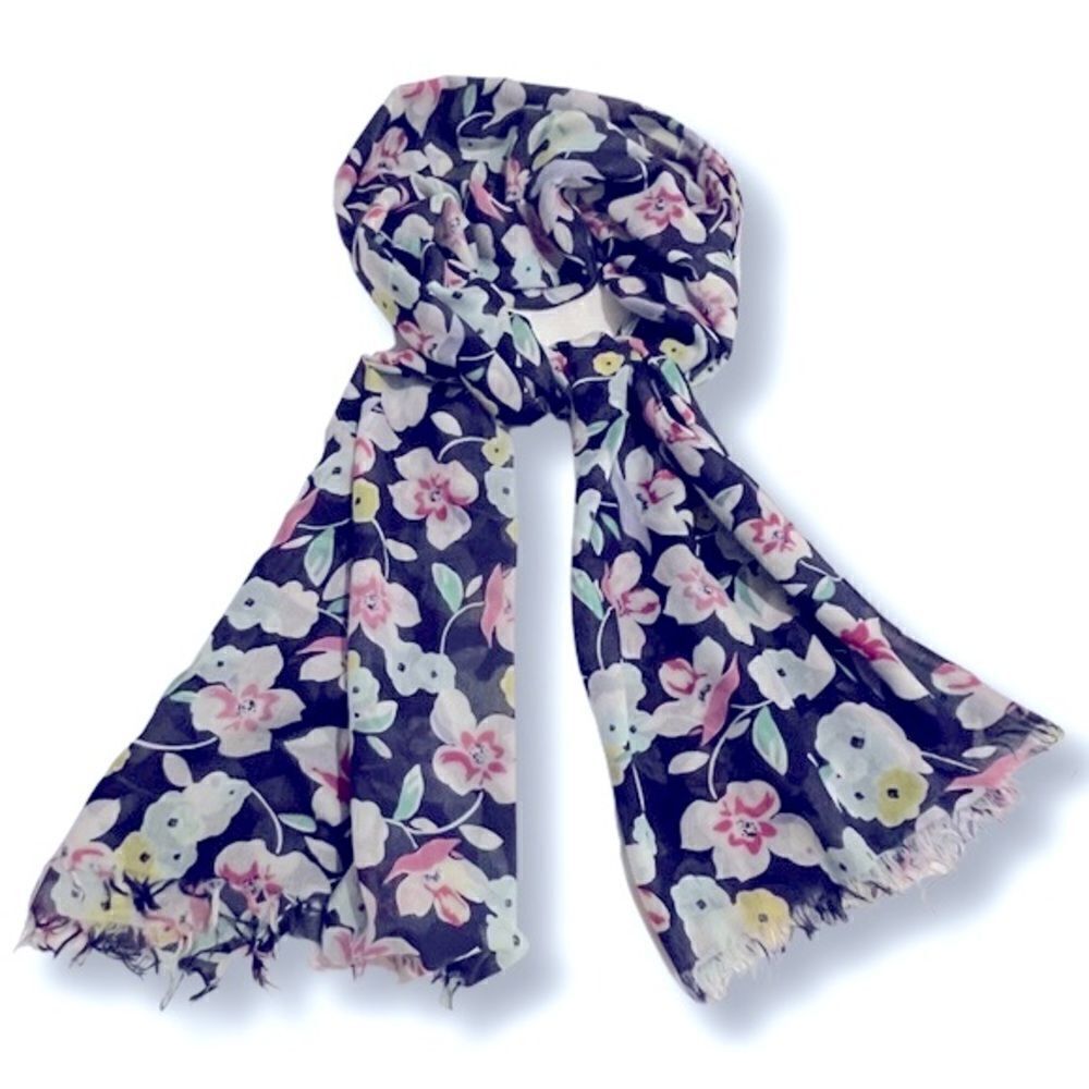 Women's “Happiness in Floral” Soft Fringe Scarf